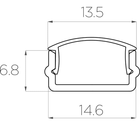 Комплект алюминиевого профиля LEDCRAFT с экраном и заглушками LC-LP0616M16-3 1627000001