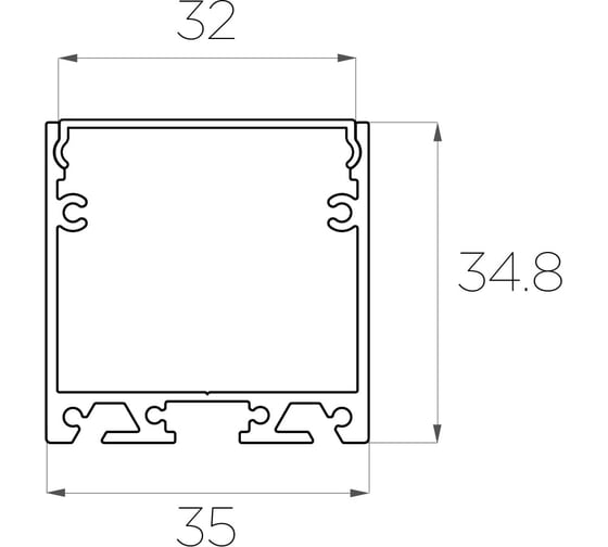Комплект алюминиевого профиля LEDCRAFT с экраном и заглушками LC-LP3535M34-3 1627000034