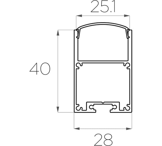 Комплект алюминиевого профиля LEDCRAFT с экраном и заглушками LC-LP4028M28-3 1627000056