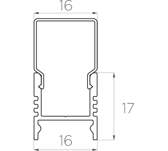 Комплект алюминиевого профиля LEDCRAFT с экраном и заглушками LC-LPS1716M1716-3 1627000020