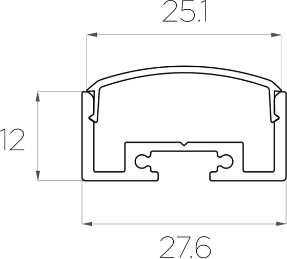 Комплект алюминиевого профиля LEDCRAFT с экраном и заглушками LC-LP1227M28-3 1627000083