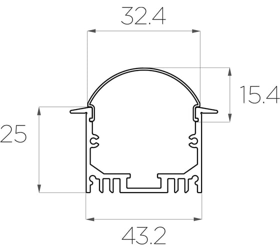 Комплект алюминиевого профиля LEDCRAFT с экраном и заглушками LC-LPV2544M36R-3 1627000076