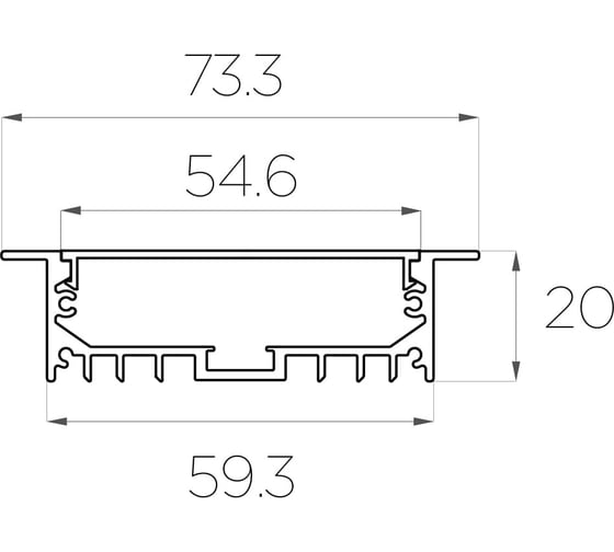 Комплект алюминиевого профиля LEDCRAFT с экраном и заглушками LC-LPV2073M55-3 1627000117