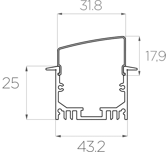 Комплект алюминиевого профиля LEDCRAFT с экраном и заглушками LC-LPV2544M36T-3 1627000075