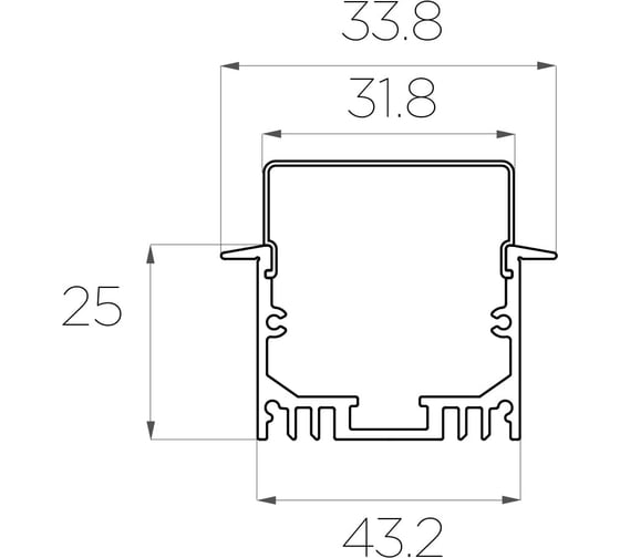 Комплект алюминиевого профиля LEDCRAFT с экраном и заглушками LC-LPV2544M36-3 1627000074