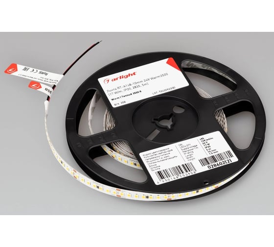 Светодиодная лента Arlight RT-A168-10mm, 24V, Warm3500 5м 028602(2)