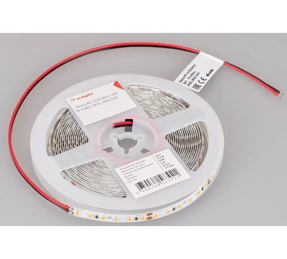 Светодиодная лента Arlight RT-A120-8mm, 24V, Scarlet 5м 043383