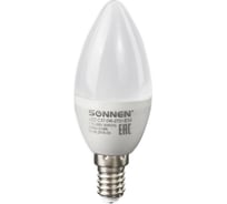 Светодиодная лампа SONNEN 5 Вт, цоколь Е14, свеча, теплый белый свет, LED C37-5W-2700-E14, 453709