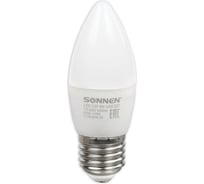 Светодиодная лампа SONNEN 5 Вт, цоколь E27, свеча, холодный белый свет, LED C37-5W-4000-E27, 453708