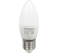 Светодиодная лампа SONNEN 5 Вт, цоколь E27, свеча, теплый белый свет, LED C37-5W-2700-E27, 453707