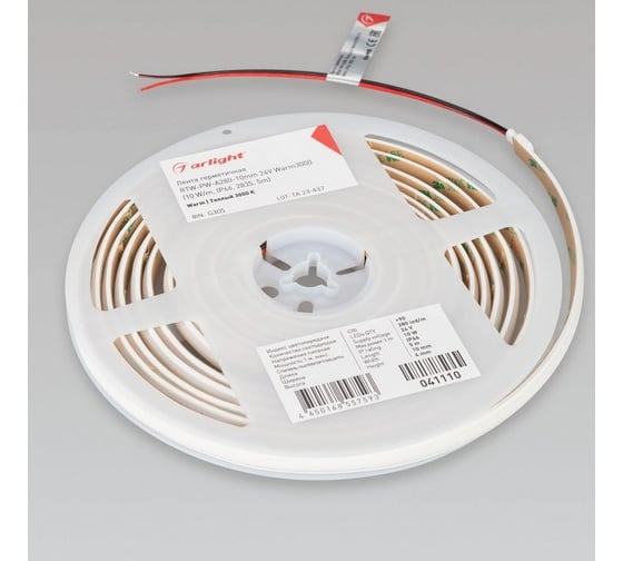 Светодиодная герметичная лента Arlight RTW-PW-A280-10mm 24V Warm3000 , Мато 5м 041110