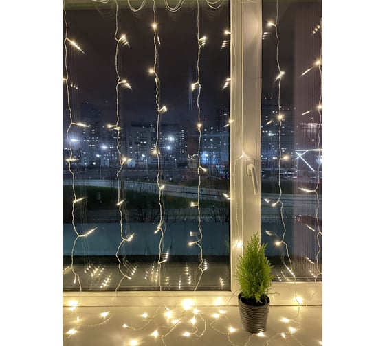 Гирлянда ЭРА ENOZ2B Дождь, занавес, 1мх2м, теплый свет, 96 LED, 24V, IP44 Б0041908