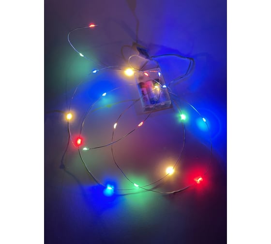 Гирлянда ЭРА ENIN2M LED, Нить, 2 м, мультиколор, АА, IP20 Б0041983