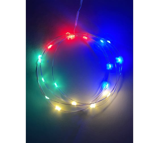 Гирлянда ЭРА ENIN2M LED, Нить, 2 м, мультиколор, АА, IP20 Б0041983
