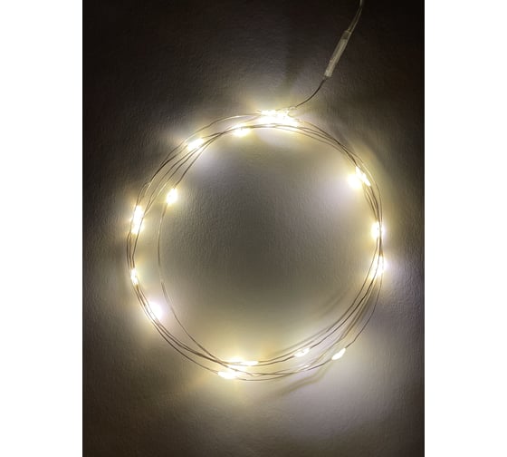 Гирлянда ЭРА ENIN2B LED Нить, 2 м, теплый свет, АА, IP20 Б0041891