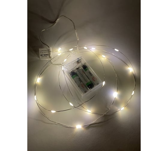 Гирлянда ЭРА ENIN2B LED Нить, 2 м, теплый свет, АА, IP20 Б0041891