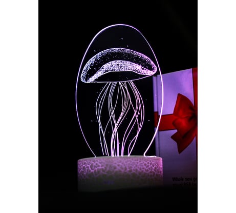 Светодиодный ночник 3d светильник PALMEXX led rgb 7 цветов (медуза) PX/LAMP-016