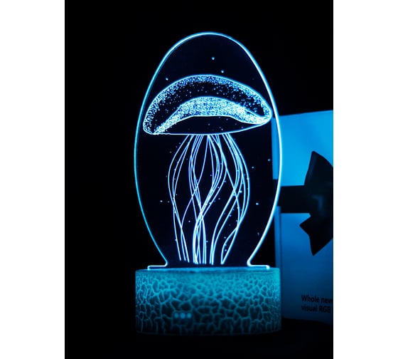 Светодиодный ночник 3d светильник PALMEXX led rgb 7 цветов (медуза) PX/LAMP-016
