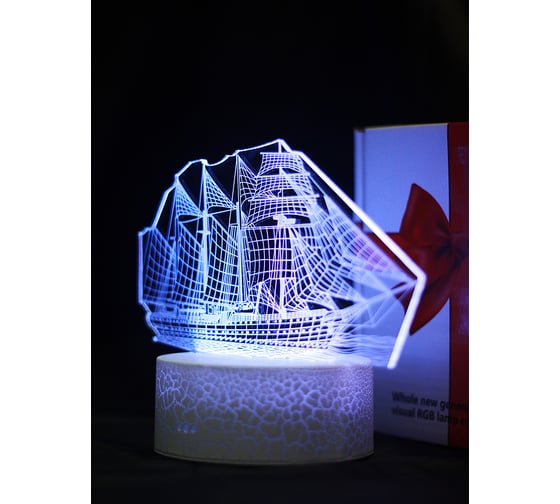 Светодиодный ночник 3d светильник PALMEXX led rgb 7 цветов (корабль) PX/LAMP-015