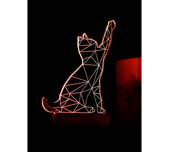 Светодиодный ночник 3d светильник PALMEXX led rgb 7 цветов (кошка) PX/LAMP-012