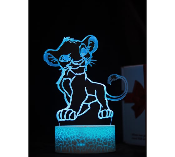 Светодиодный ночник 3d светильник PALMEXX led rgb 7 цветов (симба) PX/LAMP-008
