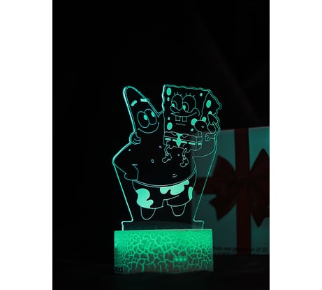 Светодиодный ночник 3d светильник PALMEXX led rgb 7 цветов (спанч боб и патрик) PX/LAMP-003