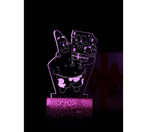 Светодиодный ночник 3d светильник PALMEXX led rgb 7 цветов (спанч боб и патрик) PX/LAMP-003