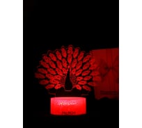 Светодиодный ночник 3d светильник PALMEXX led rgb 7 цветов (павлин) PX/LAMP-038