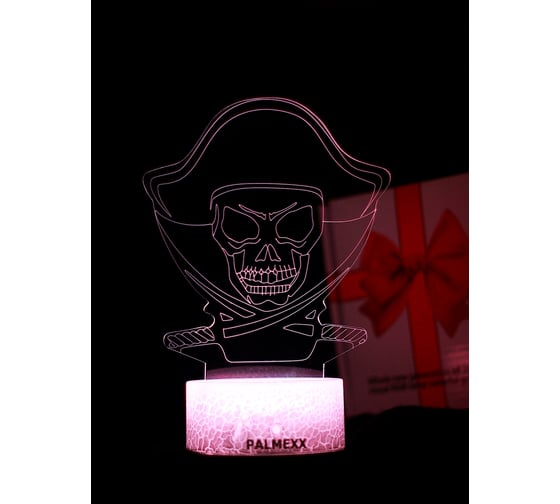 Светодиодный ночник 3d светильник PALMEXX led rgb 7 цветов (череп) PX/LAMP-039