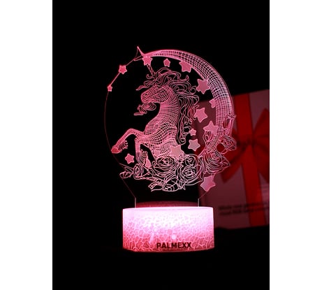 Светодиодный ночник 3d светильник PALMEXX led rgb 7 цветов (единорог) PX/LAMP-035