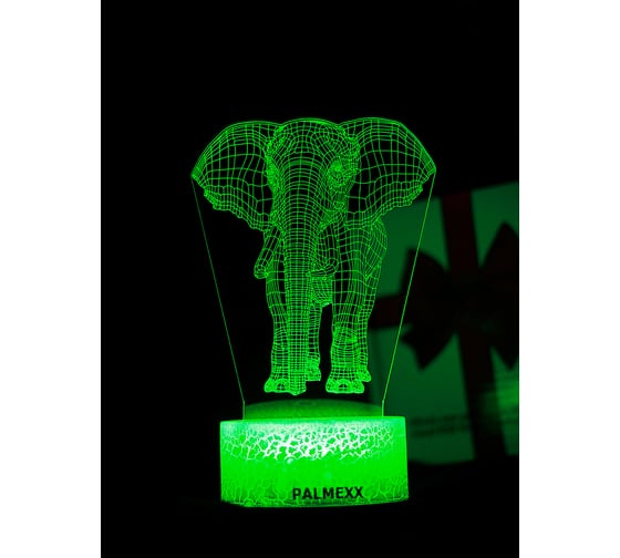 Светодиодный ночник 3d светильник PALMEXX led rgb 7 цветов (слон) PX/LAMP-032