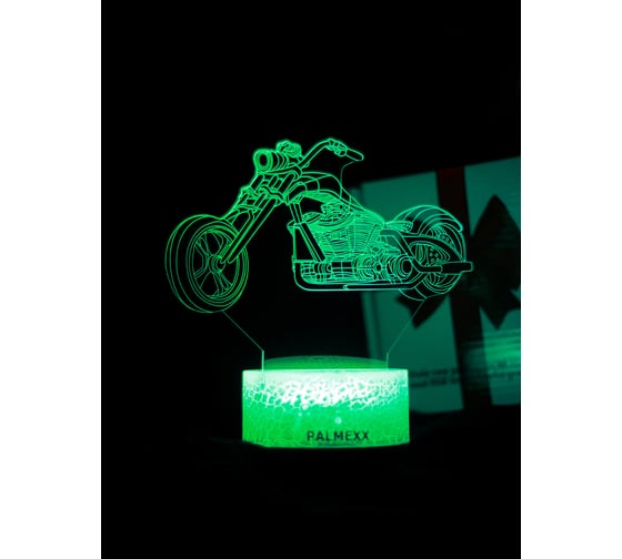 Светодиодный ночник 3d светильник PALMEXX led rgb 7 цветов (мотоцикл) PX/LAMP-029