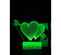 Светодиодный ночник 3d светильник PALMEXX led rgb 7 цветов (сердца со стрелой) PX/LAMP-026