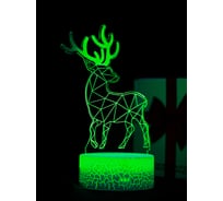 Светодиодный ночник 3d светильник PALMEXX led rgb 7 цветов (олень) PX/LAMP-025