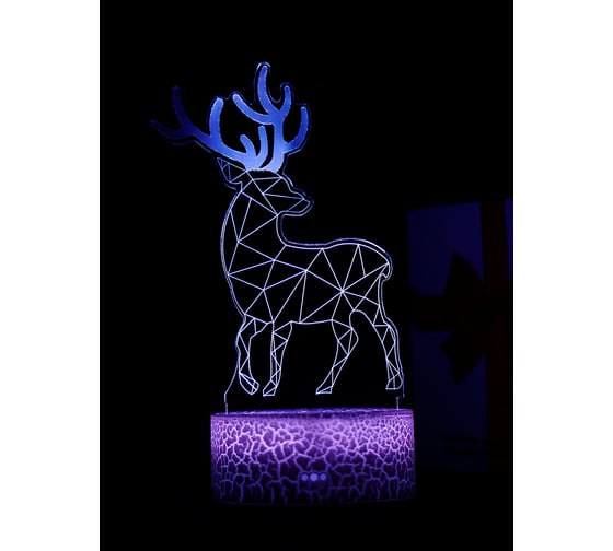 Светодиодный ночник 3d светильник PALMEXX led rgb 7 цветов (олень) PX/LAMP-025