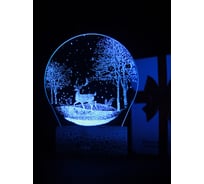 Светодиодный ночник 3d светильник PALMEXX led rgb 7 цветов (олень в ночном лесу) PX/LAMP-023