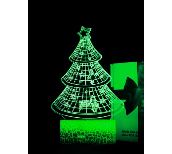 Светодиодный ночник 3d светильник PALMEXX led rgb 7 цветов (новогодняя ёлка) PX/LAMP-021
