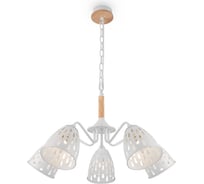 Люстра Freya nendo 5xe27x60w металл и дерево белый FR5138PL-05W