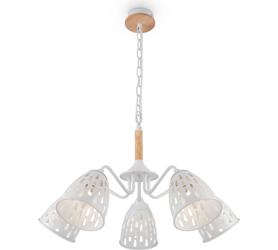Люстра Freya nendo 5xe27x60w металл и дерево белый FR5138PL-05W