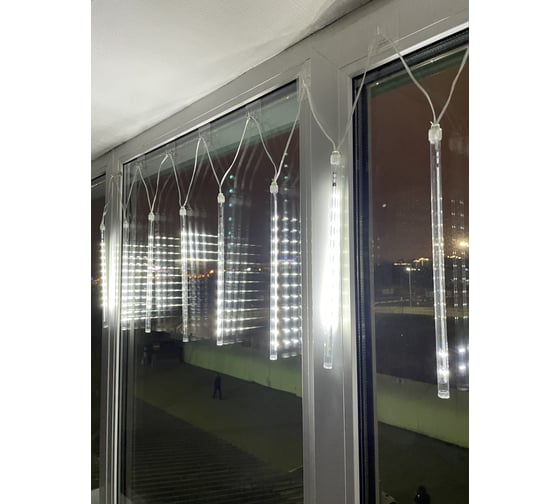 Гирлянда ЭРА ENOS02H LED Сосульки, 2,1м, холодный свет, 24V, IP44 Б0041910