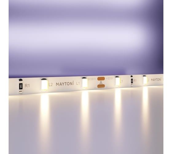 Светодиодная лента MAYTONI 12в 2835 4,8вт/м 3000k 5м ip20 5мм 20007 1