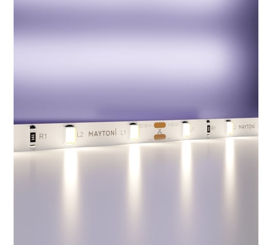 Светодиодная лента MAYTONI 12в 2835 4,8вт/м 4000k 5м ip20 5мм 20008 1
