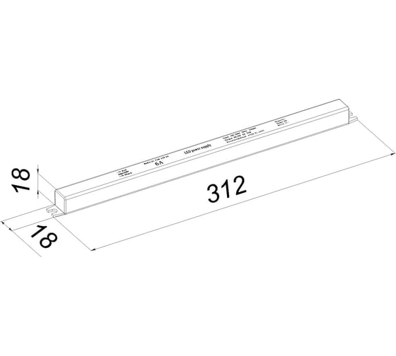 Блок питания LEDCRAFT LC-K72W-12V 6 А карандаш 312x18x18 418010048