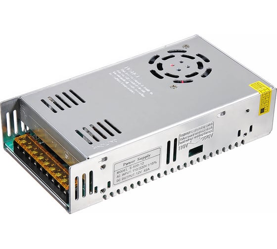 Блок питания LEDCRAFT LC-N500W-12V 40 А с вентилятором тонкий 215x112x50 418010023