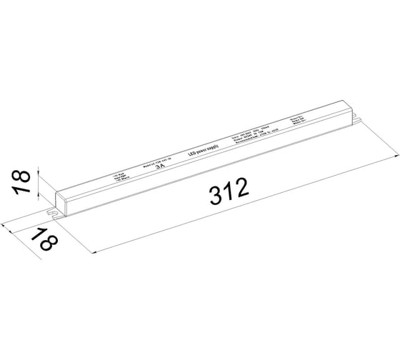 Блок питания LEDCRAFT LC-K72W-24V 3 А карандаш 312x18x18 418010049