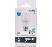 Лампа Gauss LED Elementary A60 10W E27 950lm 6500K 23230