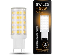 Лампа Gauss LED G9 AC185-265V 5W 500lm 2700K керамика 107309105