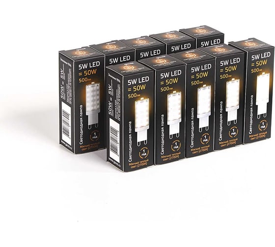 Лампа Gauss LED G9 AC185-265V 5W 500lm 2700K керамика 107309105