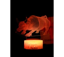 Светодиодный ночник 3d PALMEXX светильник led rgb 7 цветов (бык) PX/LAMP-041