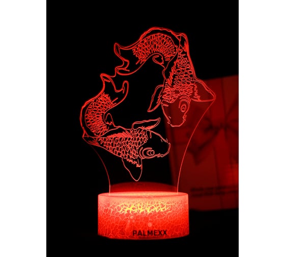 Светодиодный ночник PALMEXX 3d светильник led rgb 7 цветов (карпы) PX/LAMP-043